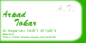 arpad tokar business card